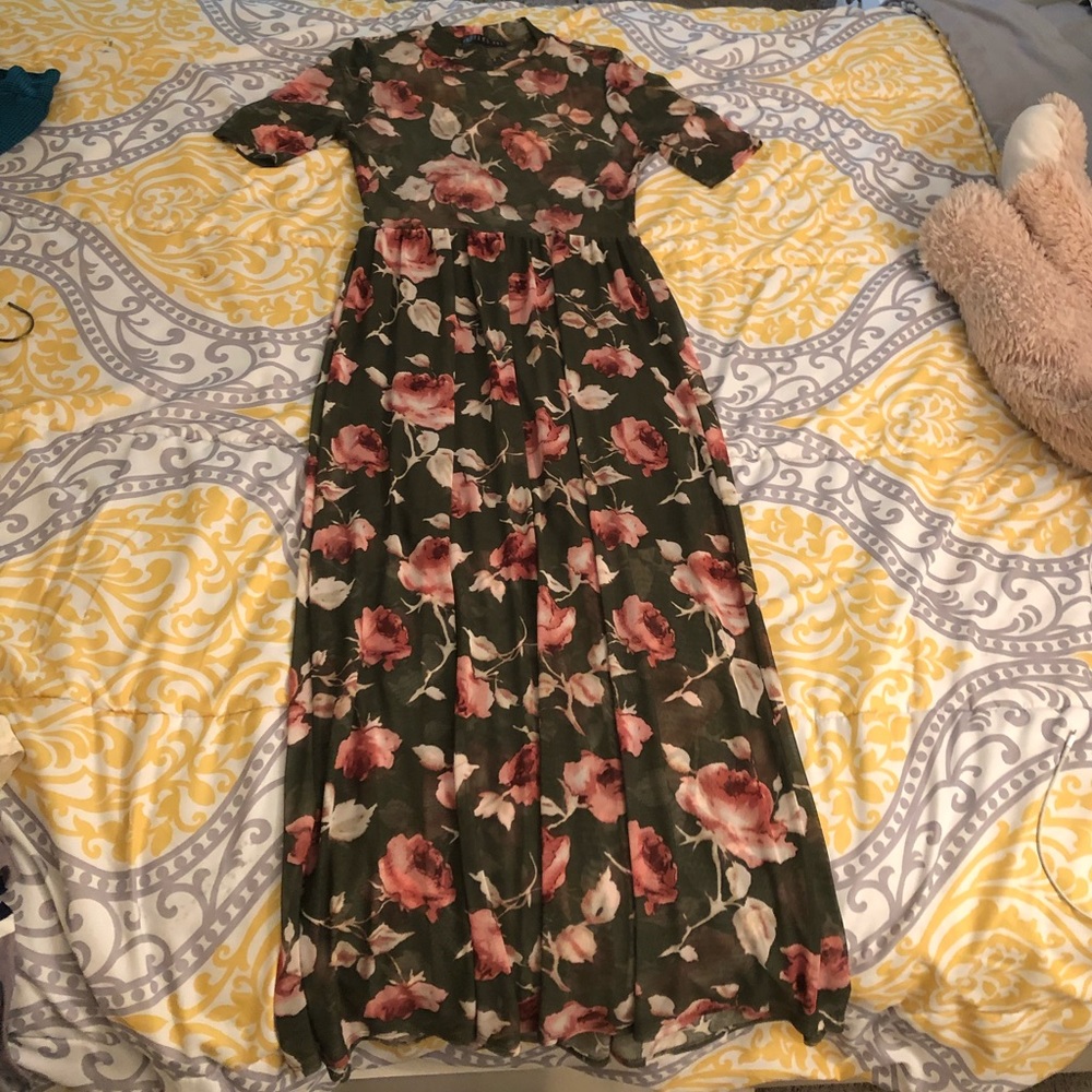 Sheer Floral Maxi Dress